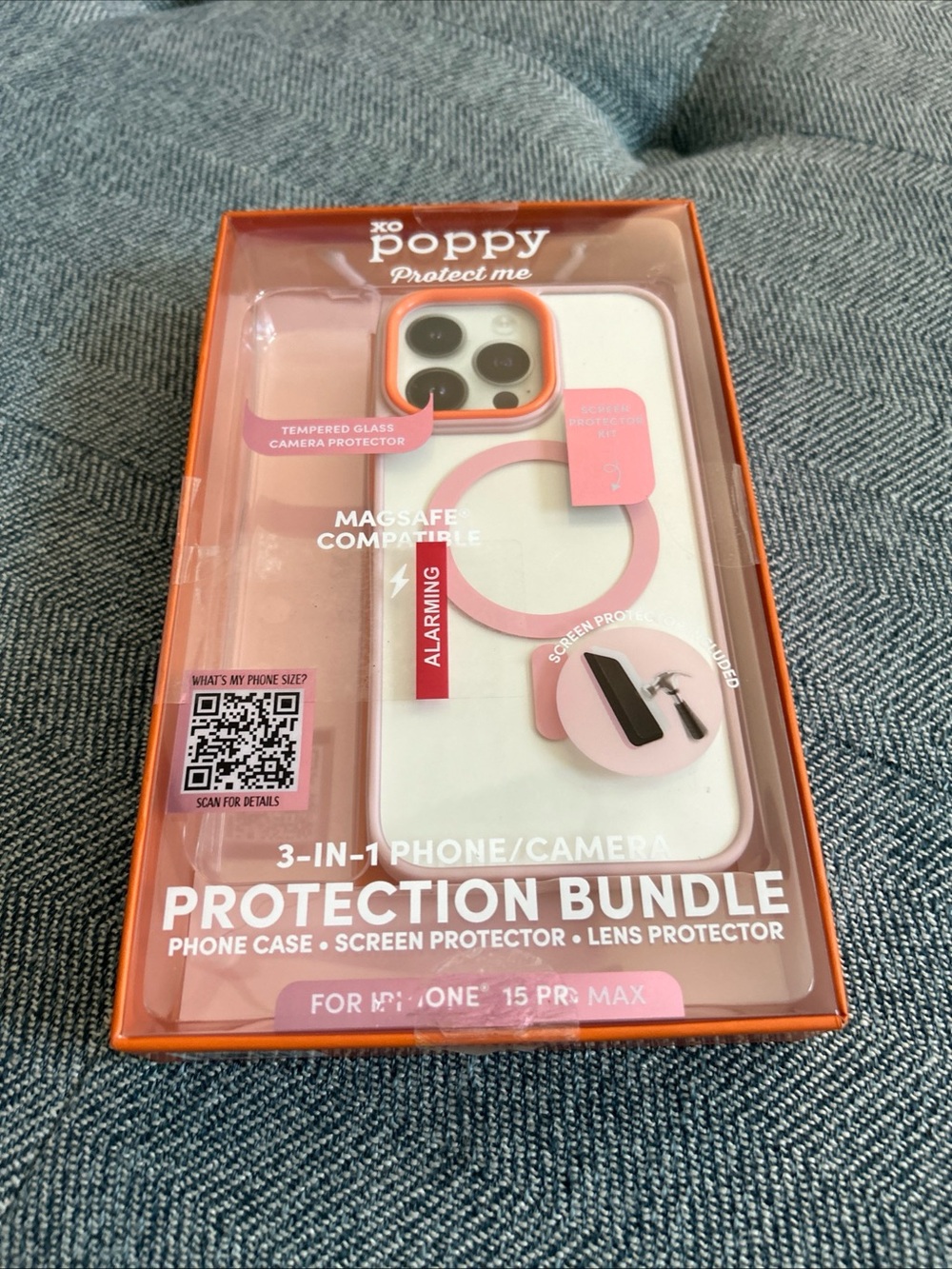 XO POPPY 3-IN-1 Phone Case/Screen Protector /Lens Protector iPhone 15 Pro Max